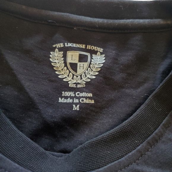 The License House Black Long Sleeve T Shirt Gold Rhinestone Tigers Size Medium - Picture 7 of 7